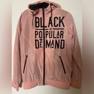 “Black by Popular Demand” windbreaker jacket